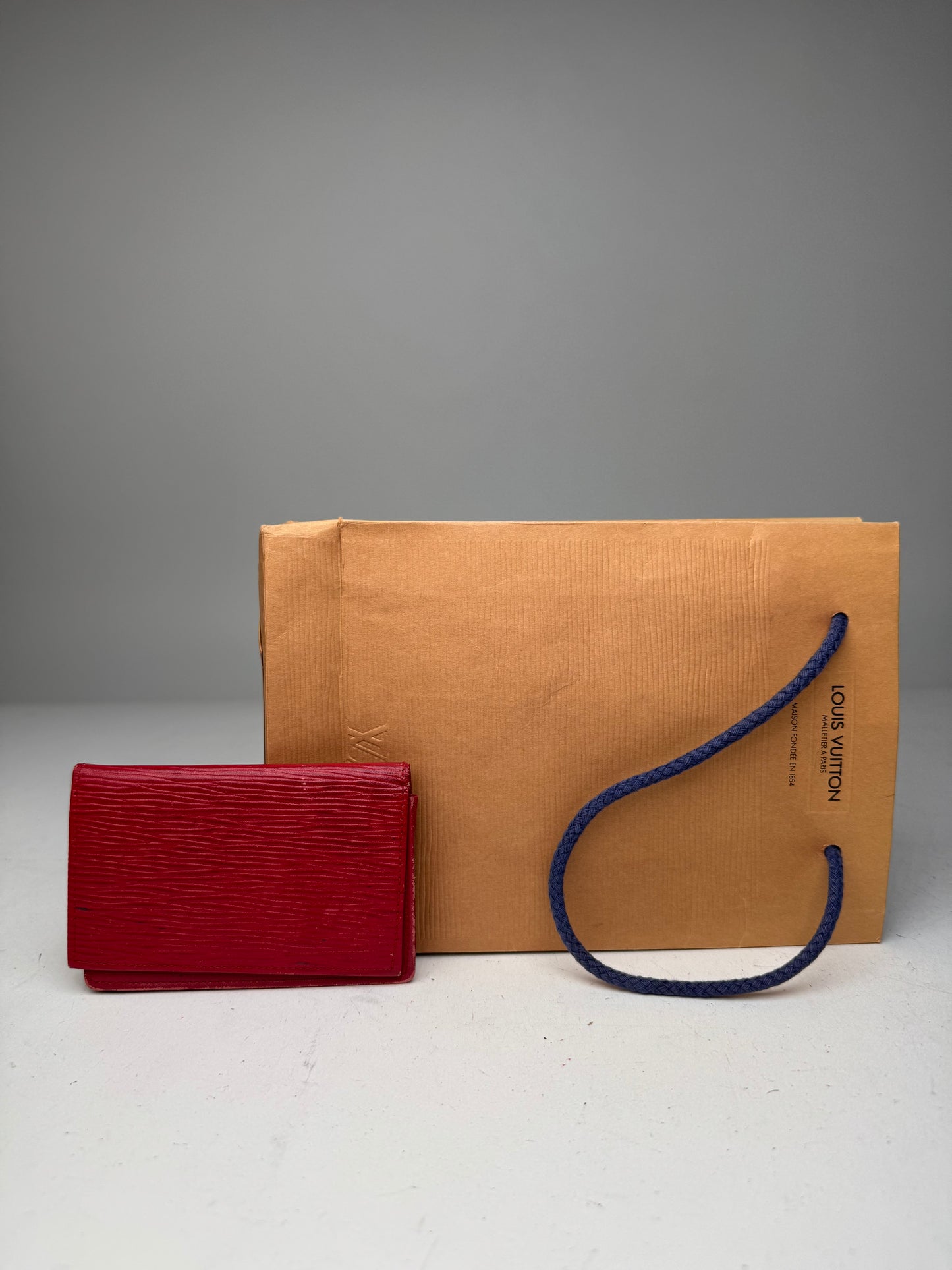 Vintage Louis Vuitton EPI Leather Card Holder Red