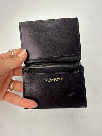 Vintage Yves Saint Laurent Bifold Wallet Late 1990s Black Brown