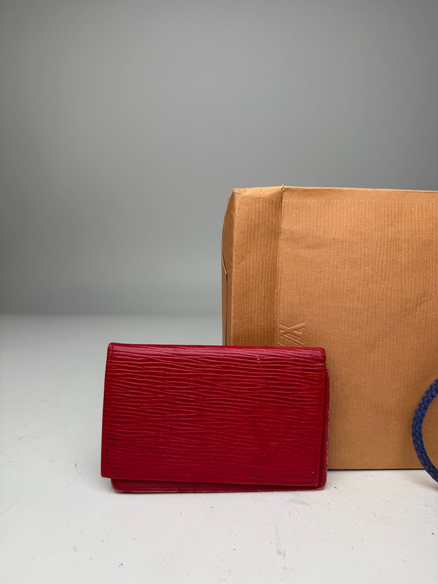 Vintage Louis Vuitton EPI Leather Card Holder Red