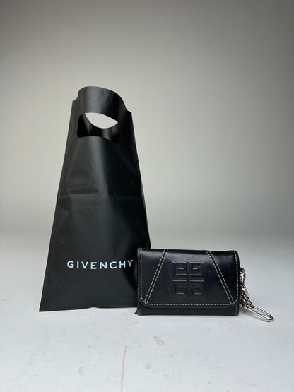Vintage Givenchy 4G Leather Key Holder Black