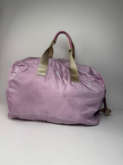 Vintage Prada 2Way Polyester Weekender / Travel Bag Purple beige
