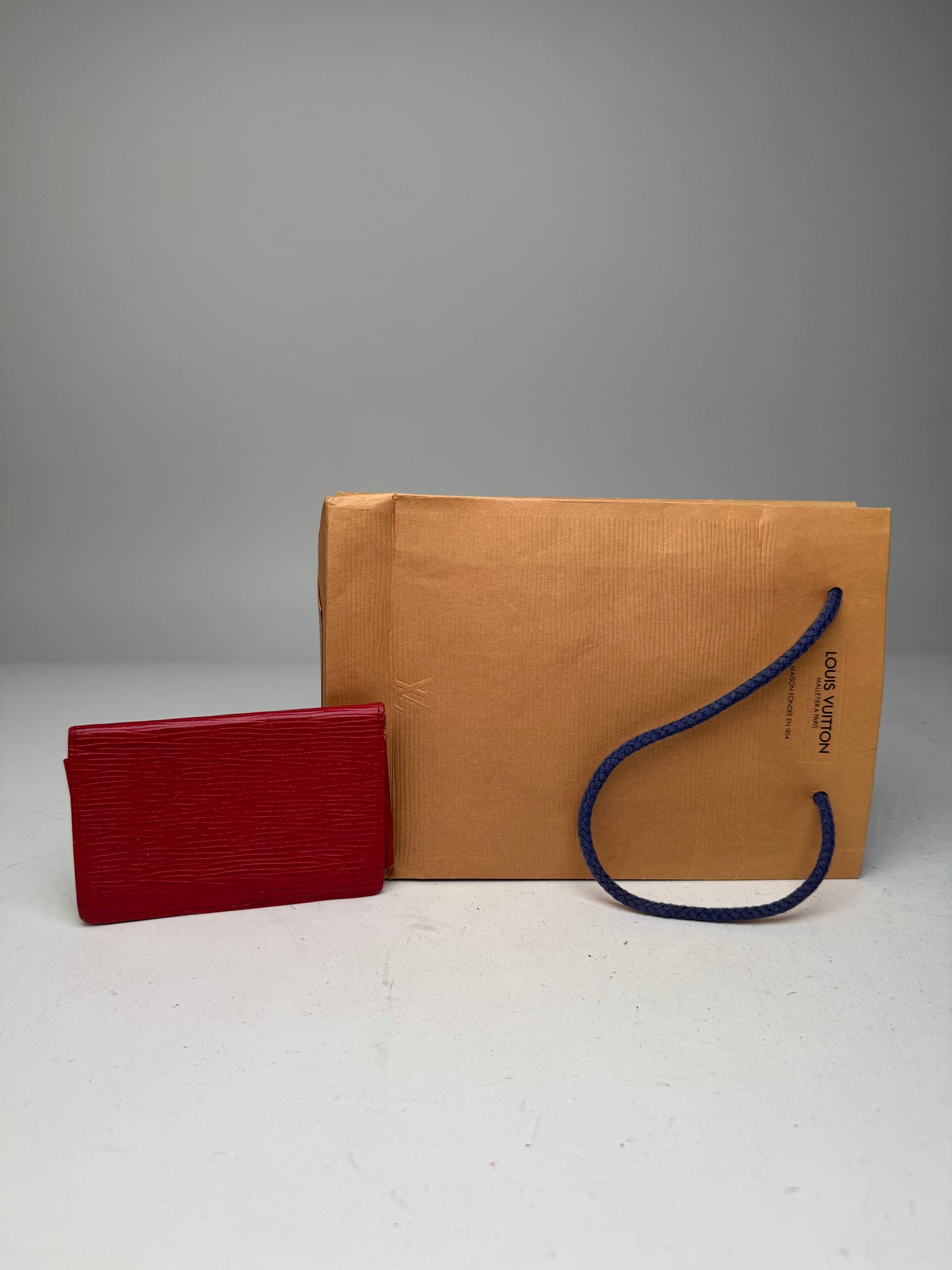 Vintage Louis Vuitton EPI Leather Card Holder Red