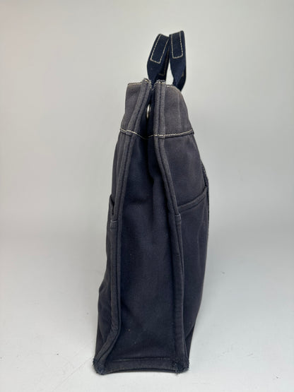 Vintage Hermes Canvas Tote Bag Navy