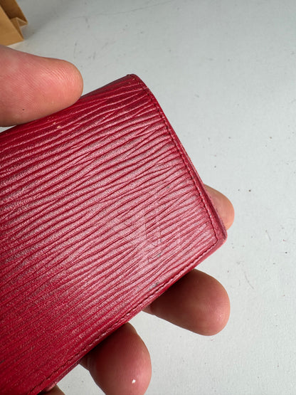 Vintage Louis Vuitton EPI Leather Card Holder Red