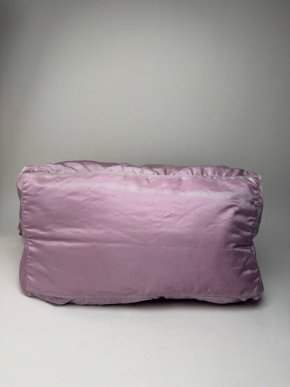 Vintage Prada 2Way Polyester Weekender / Travel Bag Purple beige