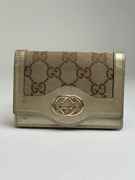 Vintage Gucci GG Supreme Bifold Wallet c. 2010 Beige Brown