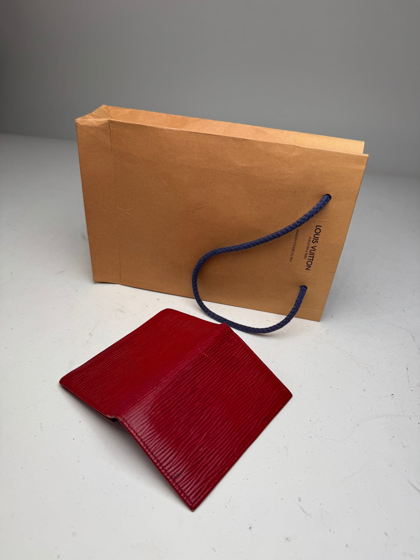 Vintage Louis Vuitton EPI Leather Card Holder Red