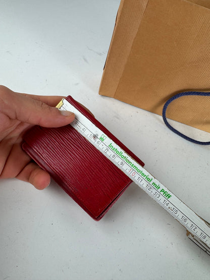 Vintage Louis Vuitton EPI Leather Card Holder Red