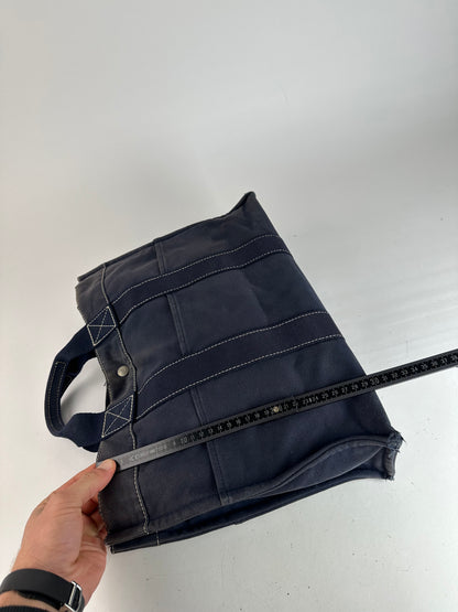 Vintage Hermes Canvas Tote Bag Navy