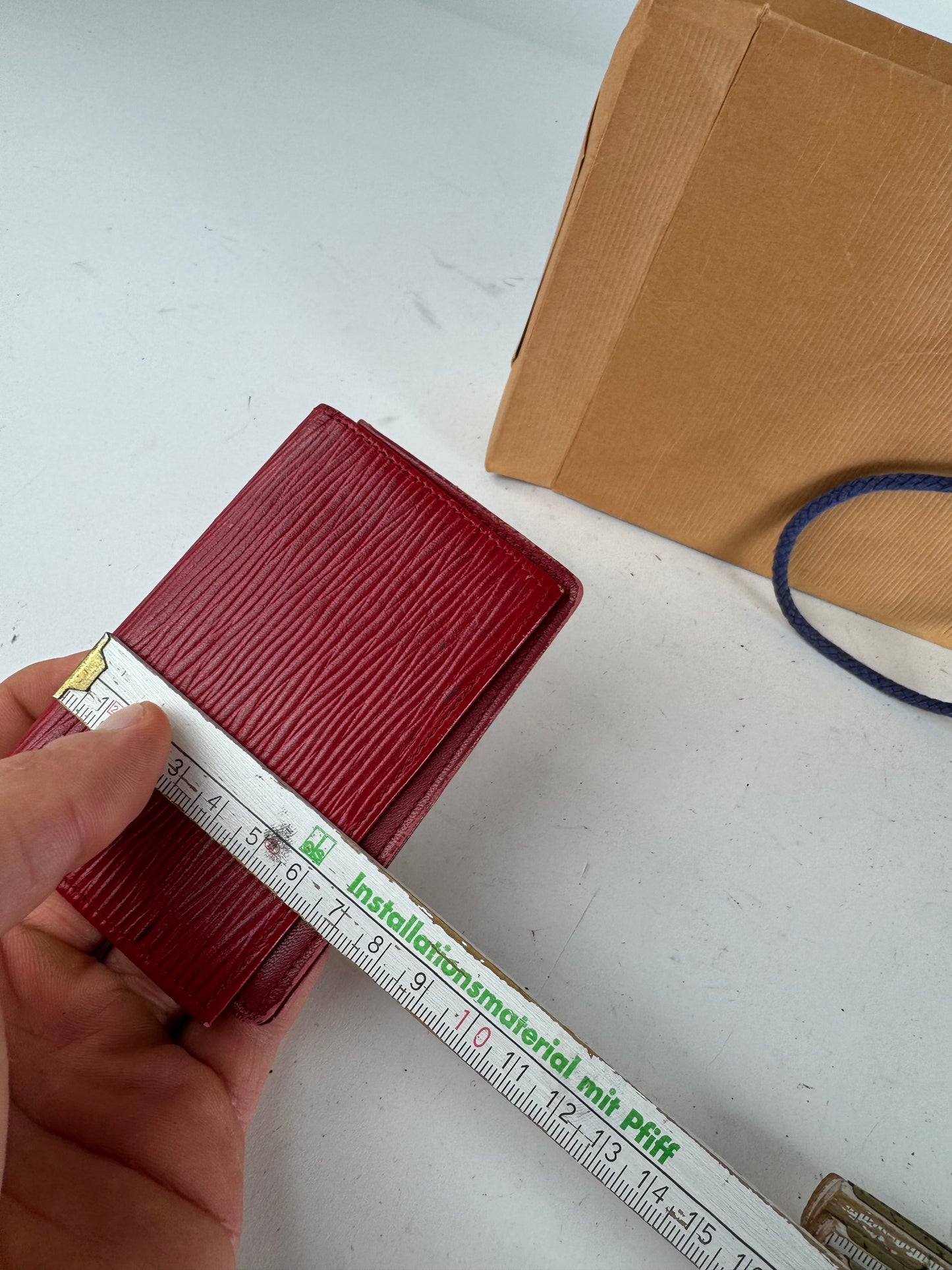 Vintage Louis Vuitton EPI Leather Card Holder Red