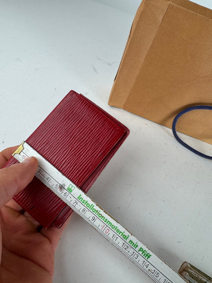 Vintage Louis Vuitton EPI Leather Card Holder Red
