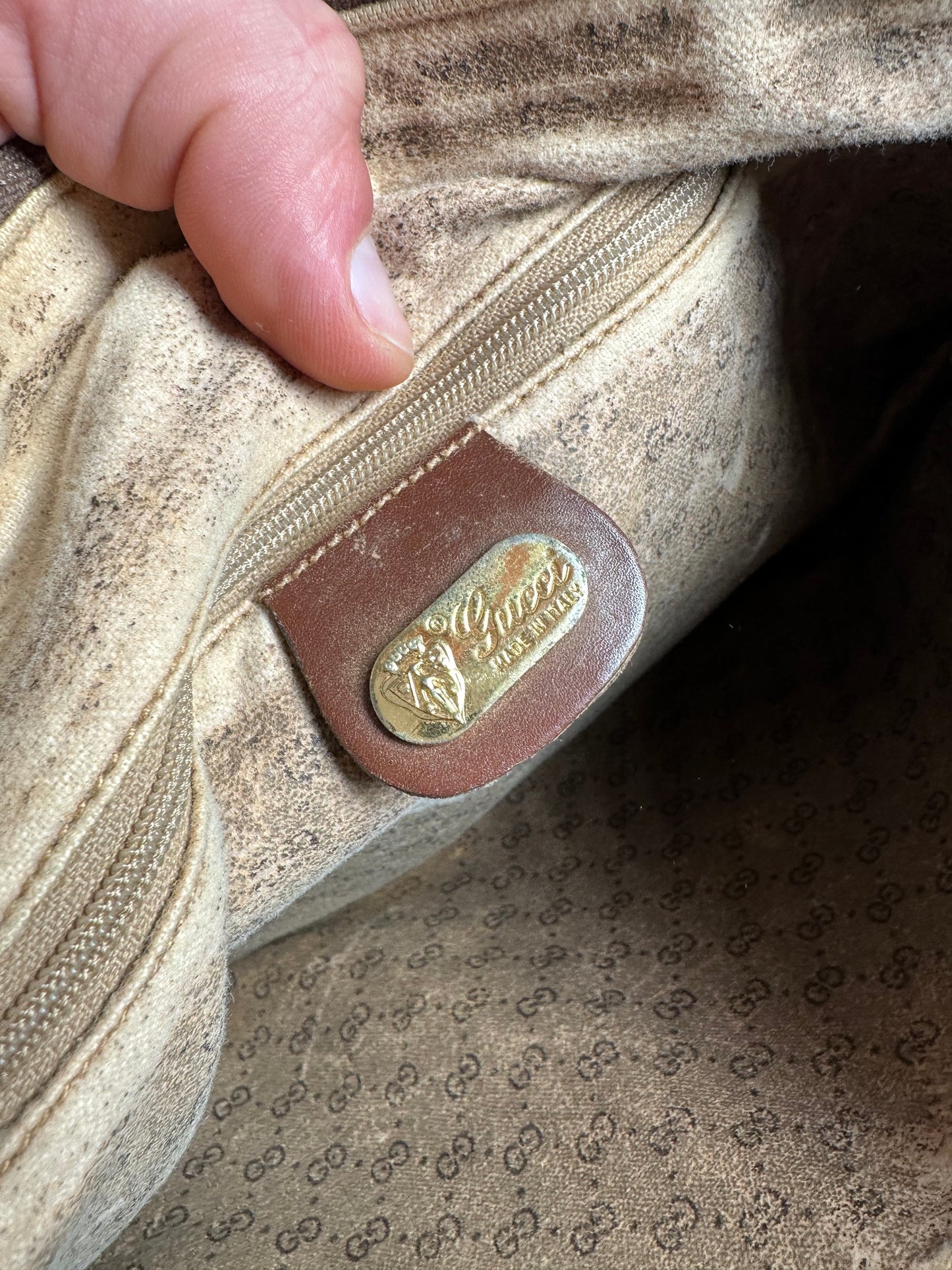 Vintage Gucci Leather Shoulder Bag Cognac Brown