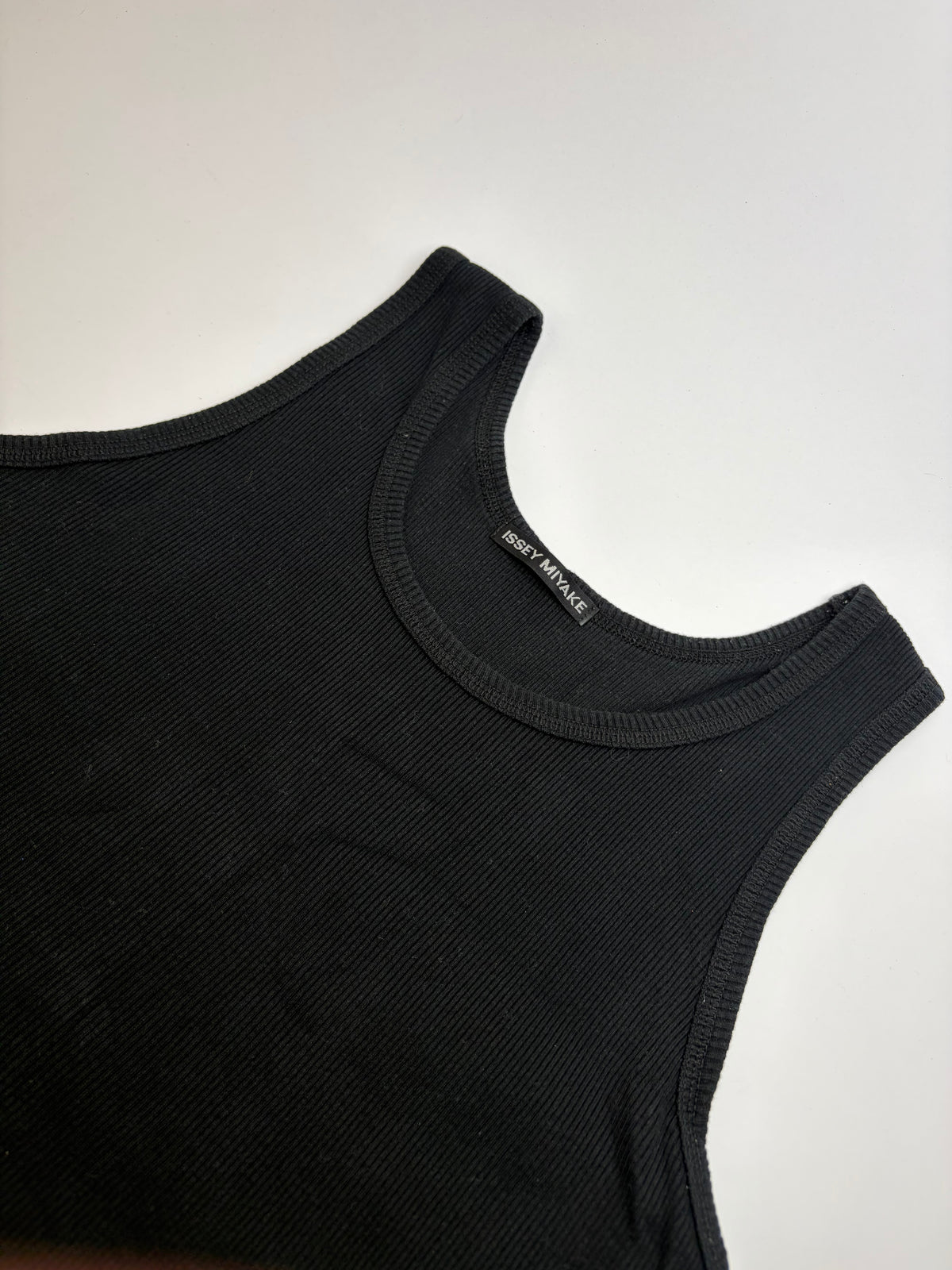 Vintage Issey Miyake Ribbed Tank Top Black M