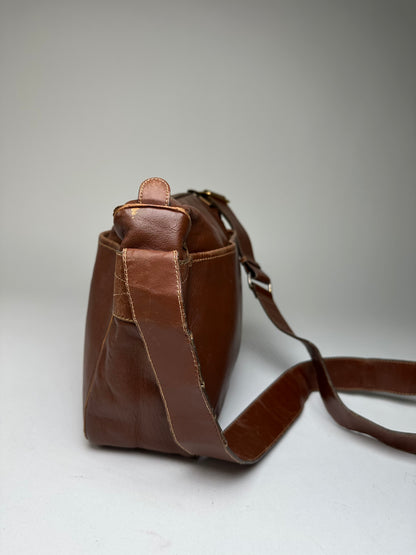 Vintage Gucci Leather Shoulder Bag Cognac Brown