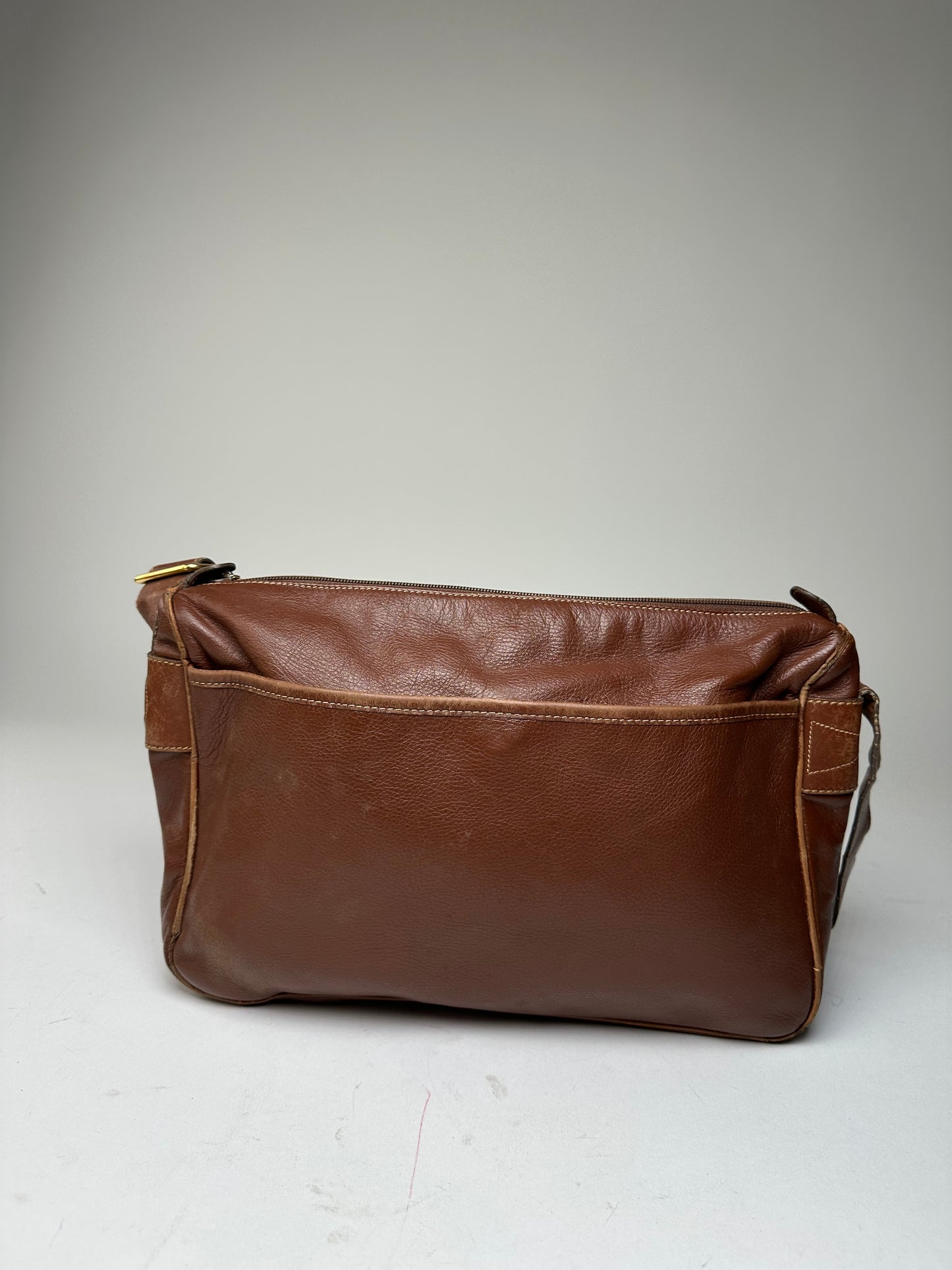 Vintage Gucci Leather Shoulder Bag Cognac Brown