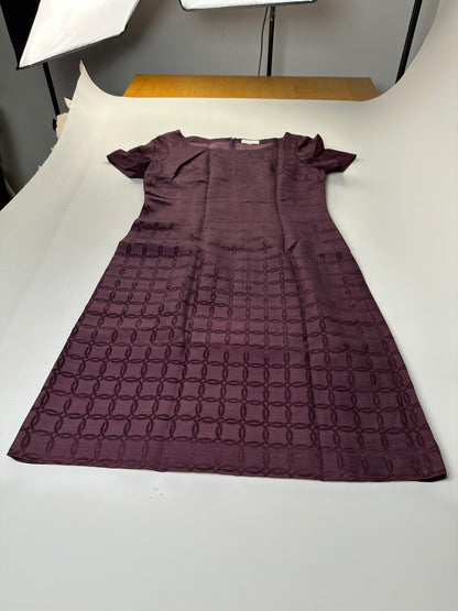 Vintage Balenciaga Abstract Pattern Dress Burgundy M