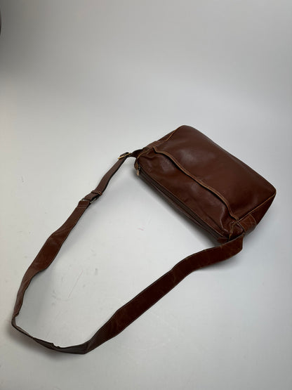 Vintage Gucci Leather Shoulder Bag Cognac Brown