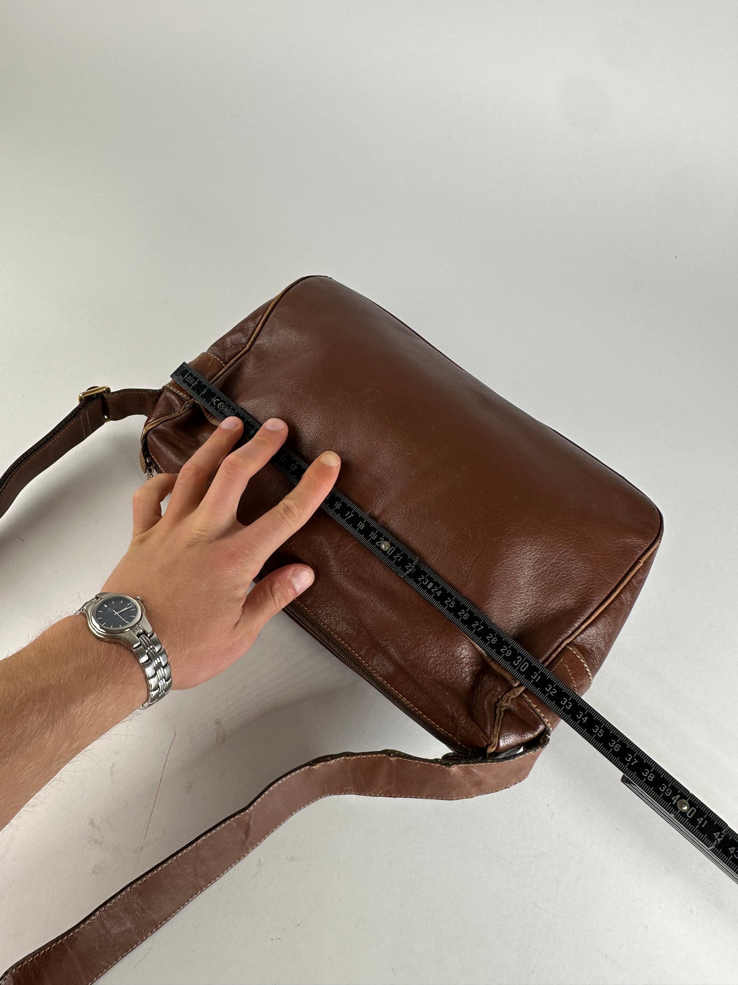 Vintage Gucci Leather Shoulder Bag Cognac Brown
