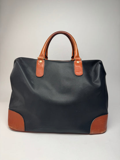 Vintage Bottega Veneta Leather Travel Bag Black Brown