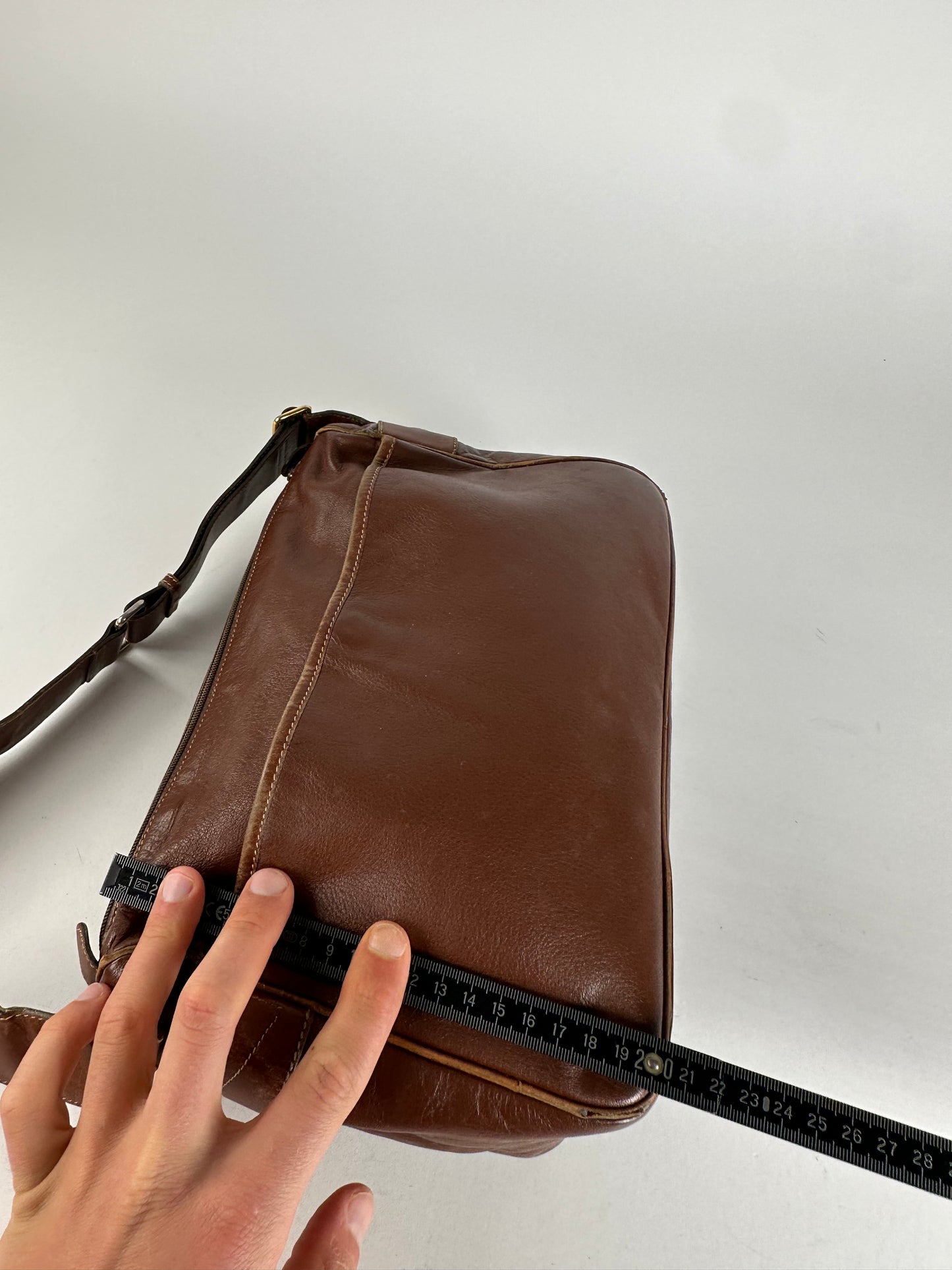 Vintage Gucci Leather Shoulder Bag Cognac Brown