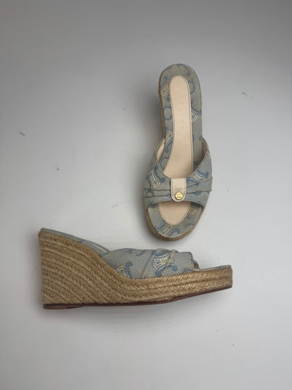 Vintage Celine Paris Monogram pumps blue beige EU36
