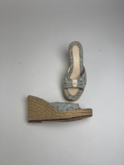 Vintage Celine Paris Monogram pumps blue beige EU36