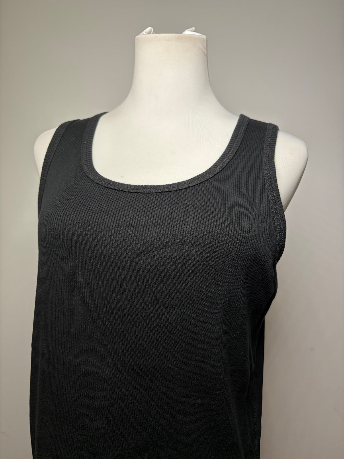 Vintage Issey Miyake Ribbed Tank Top Black M