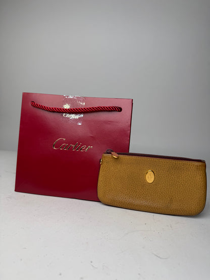 Vintage Cartier Leather Card Holder Yellow
