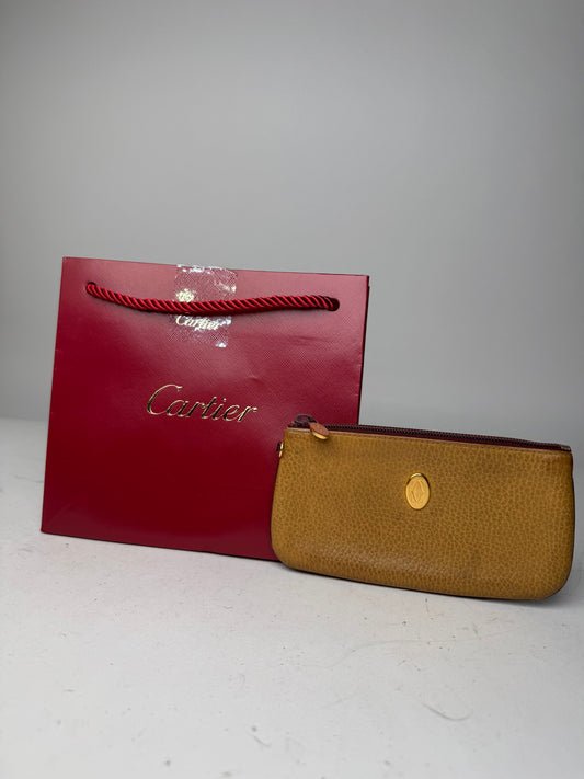 Vintage Cartier Leather Card Holder Yellow