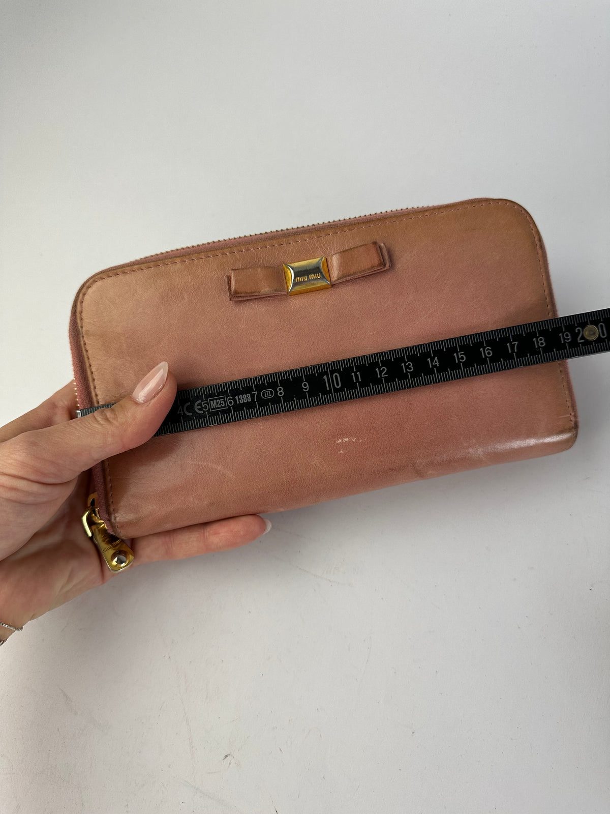 Vintage Miu Miu Zip-Around Leather Wallet c. 2010s Light Pink