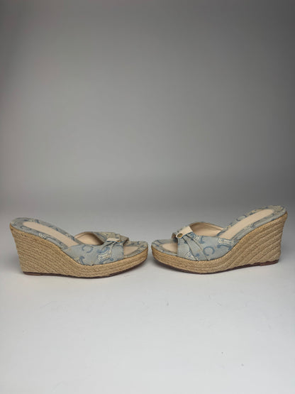 Vintage Celine Paris Monogram pumps blue beige EU36