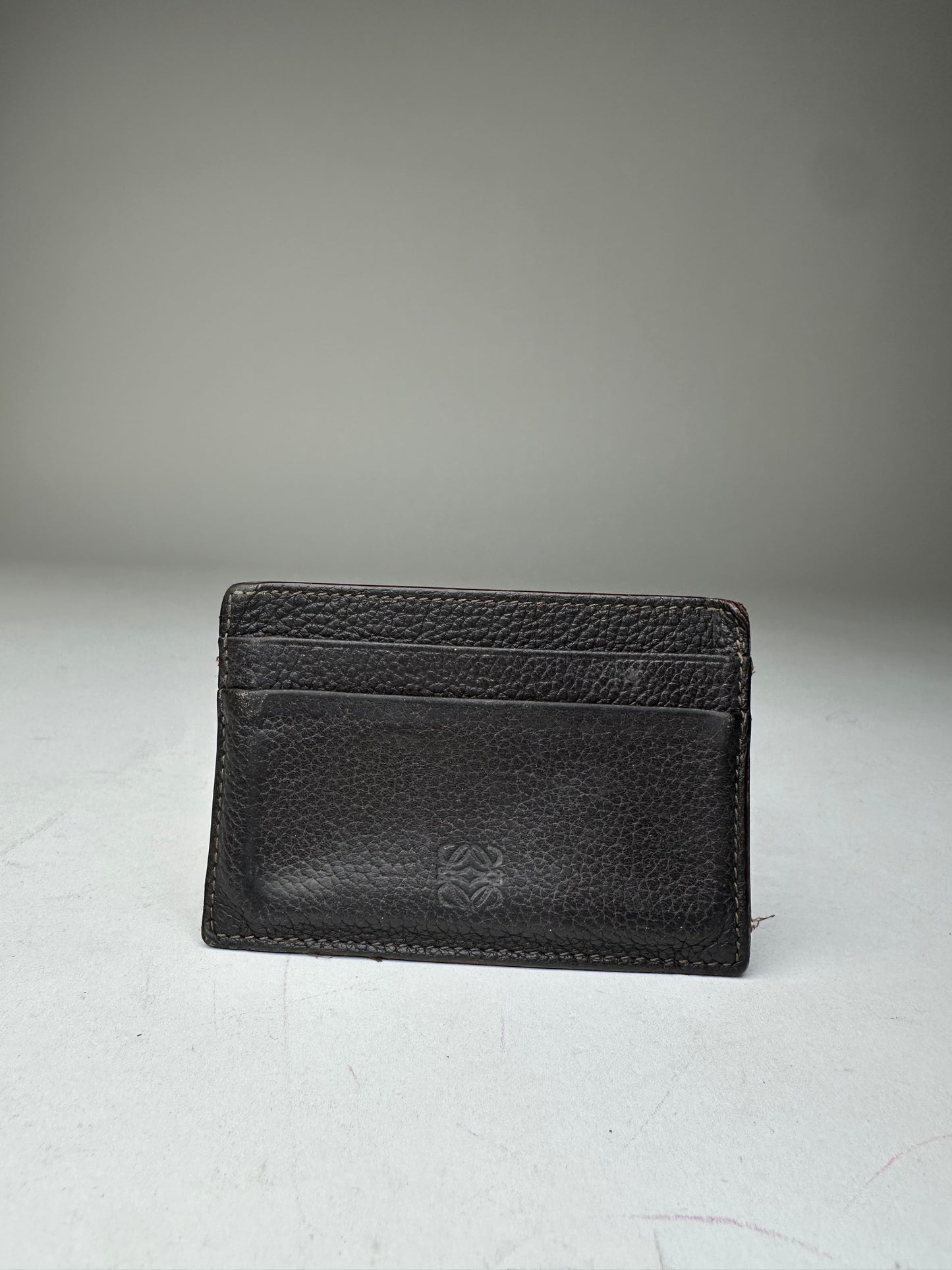 Vintage Loewe Madrid Leather Card Holder Dark Brown