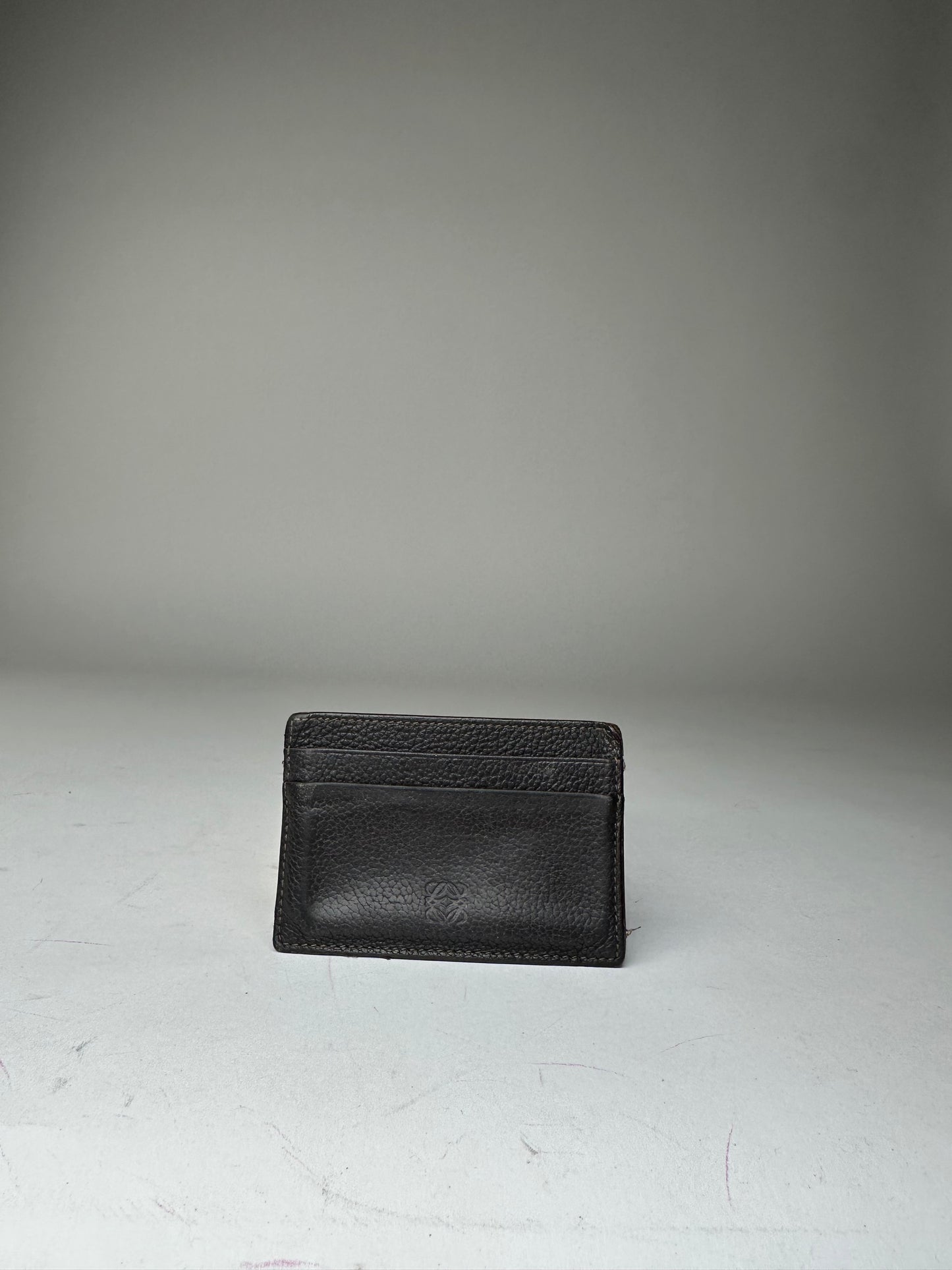 Vintage Loewe Madrid Leather Card Holder Dark Brown
