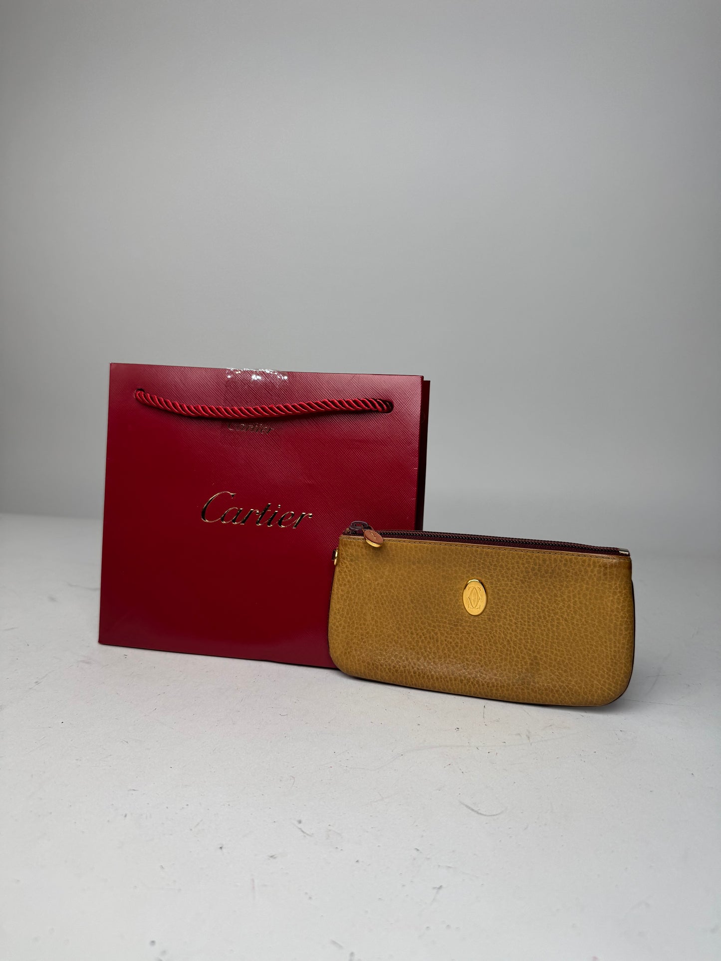 Vintage Cartier Leather Card Holder Yellow