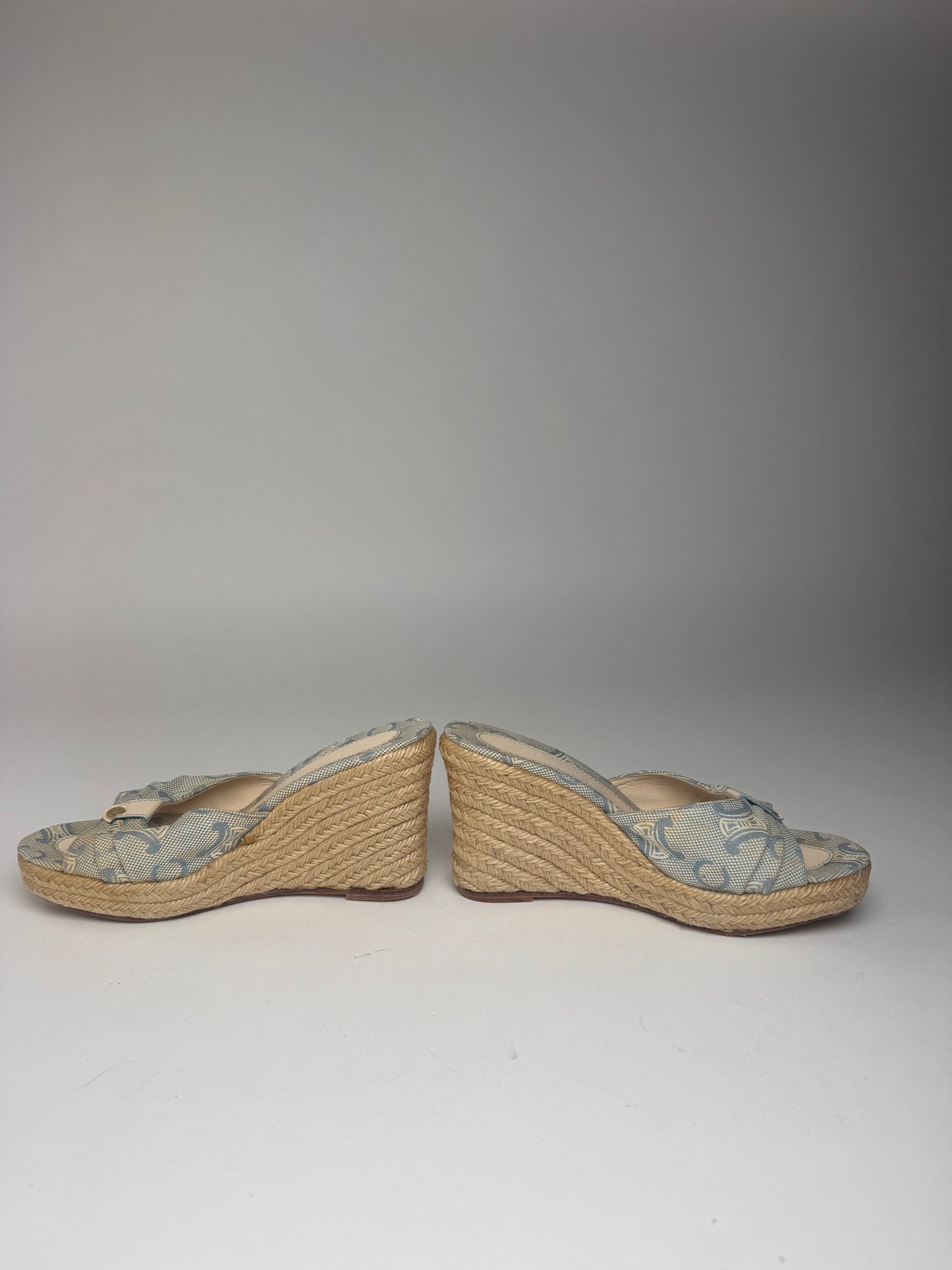 Vintage Celine Paris Monogram pumps blue beige EU36
