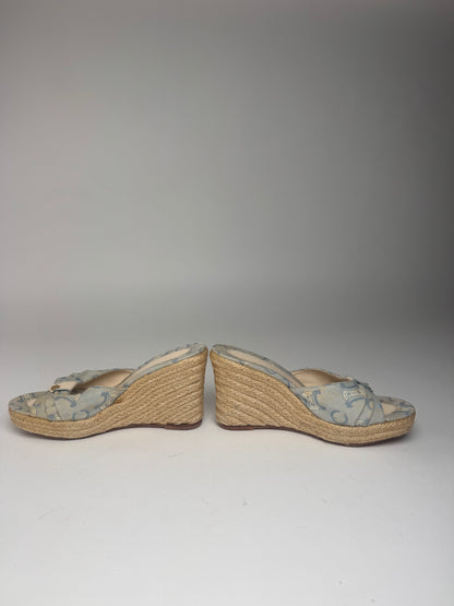 Vintage Celine Paris Monogram pumps blue beige EU36