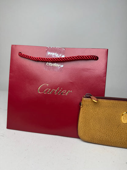Vintage Cartier Leather Card Holder Yellow
