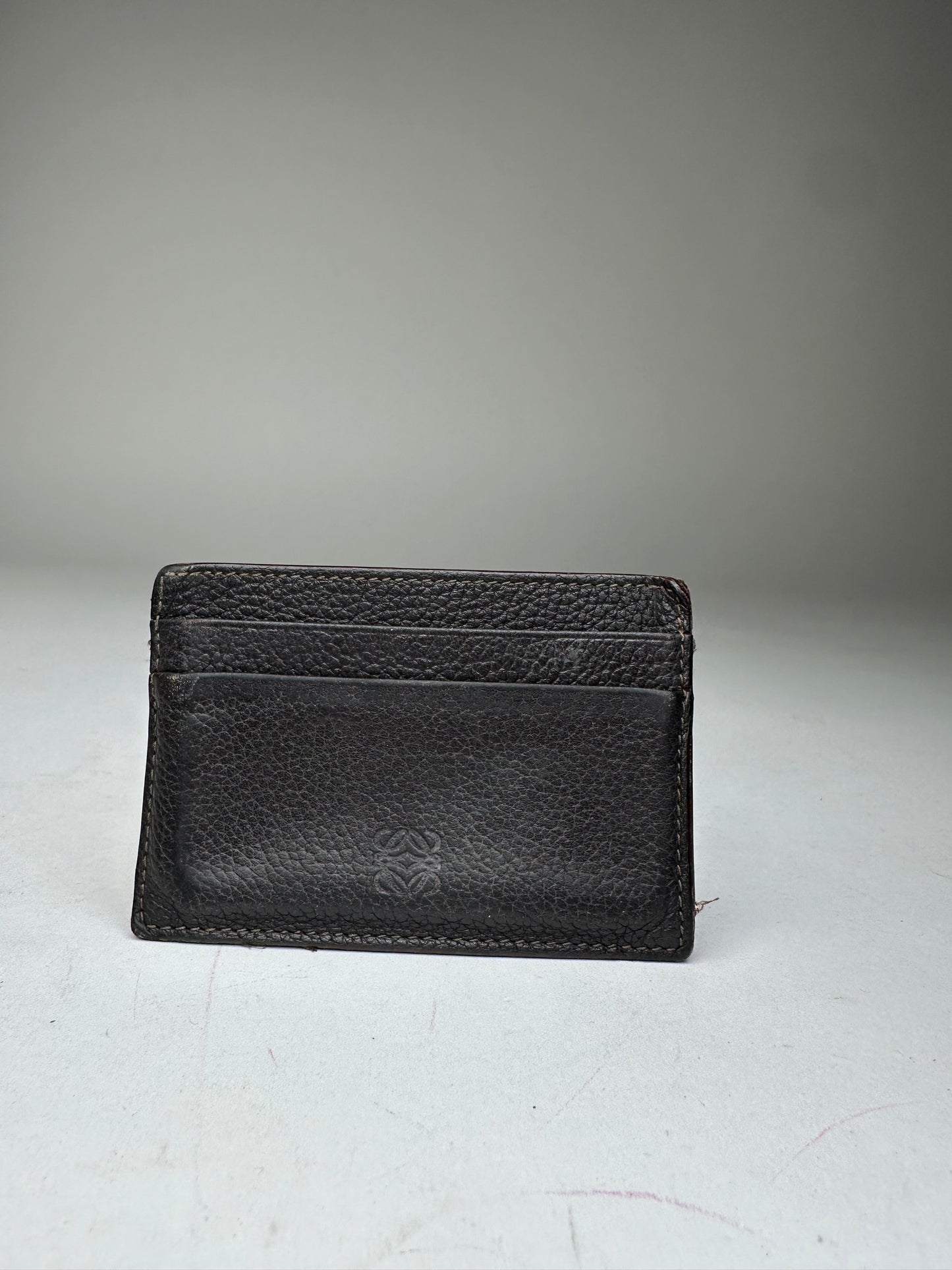 Vintage Loewe Madrid Leather Card Holder Dark Brown