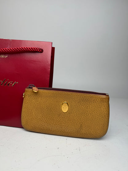 Vintage Cartier Leather Card Holder Yellow