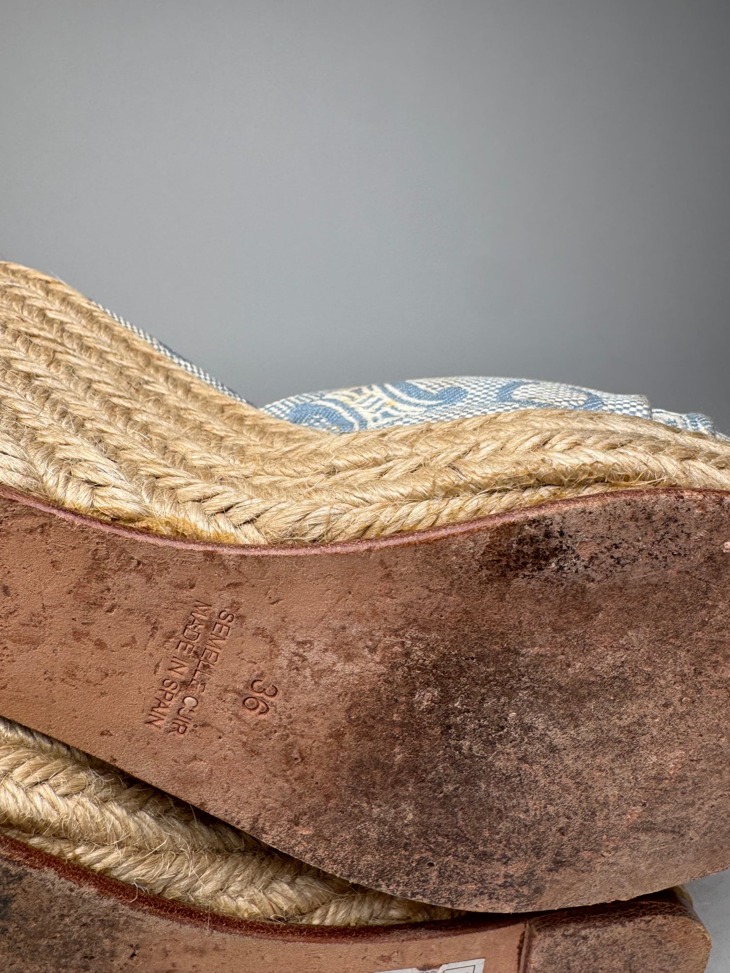 Vintage Celine Paris Monogram pumps blue beige EU36