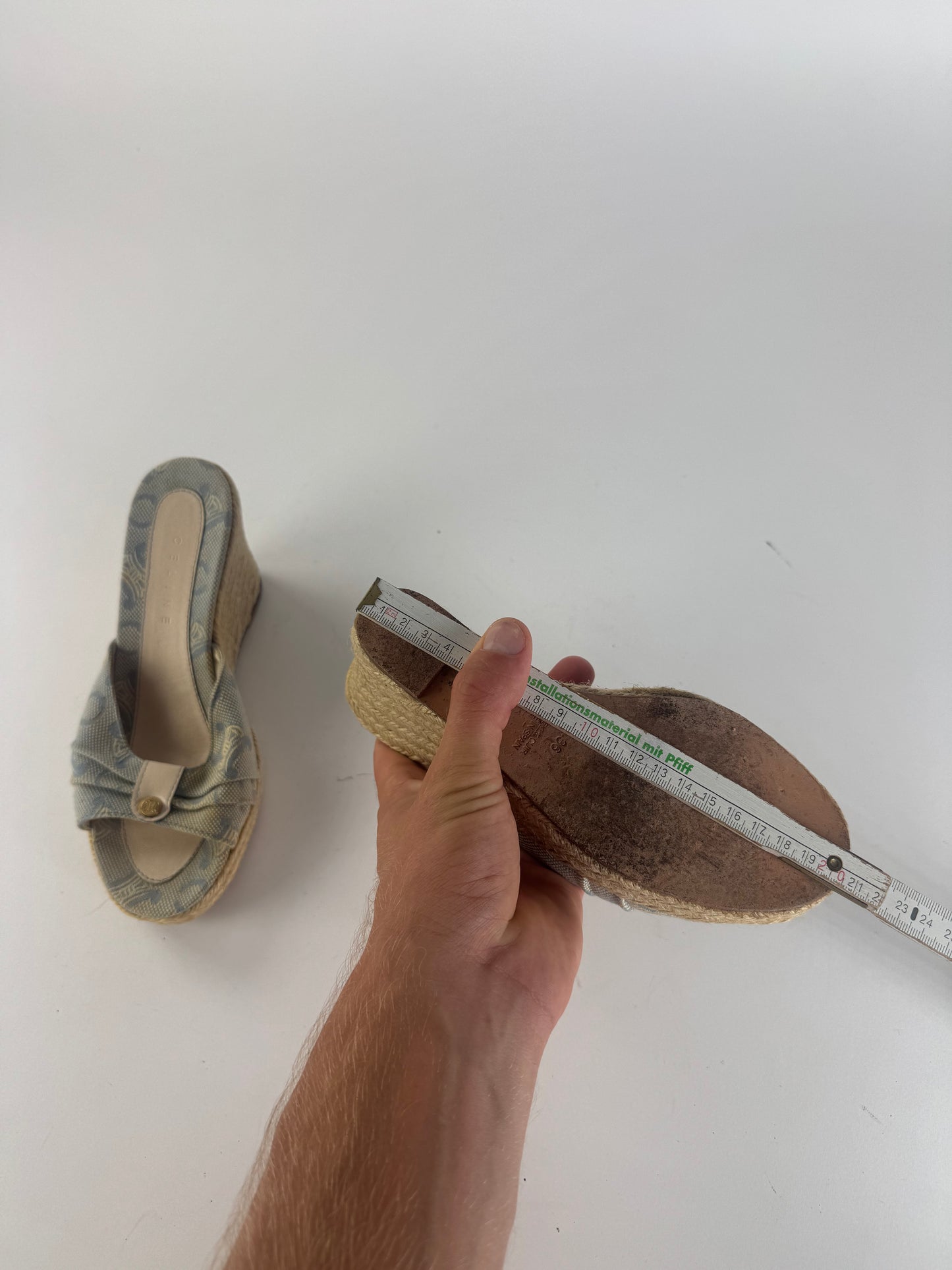 Vintage Celine Paris Monogram pumps blue beige EU36