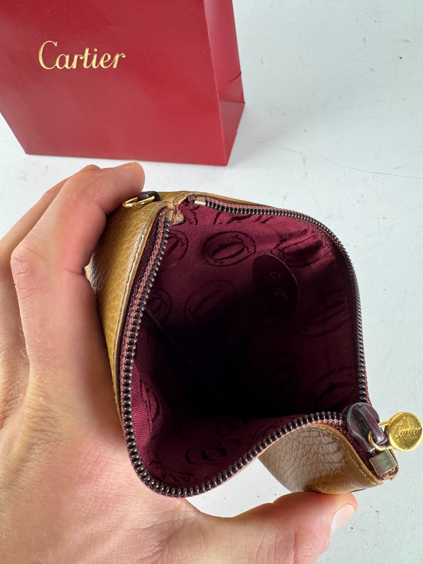 Vintage Cartier Leather Card Holder Yellow