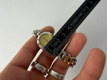 Vintage Givenchy 4G Logo Bracelet Watch Late 1990s Silver Gold Yellow