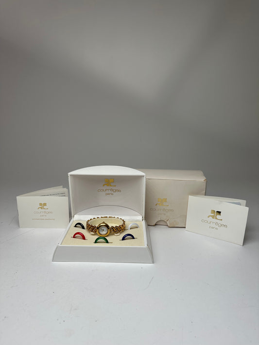 Vintage Courreges Golden Watch Set