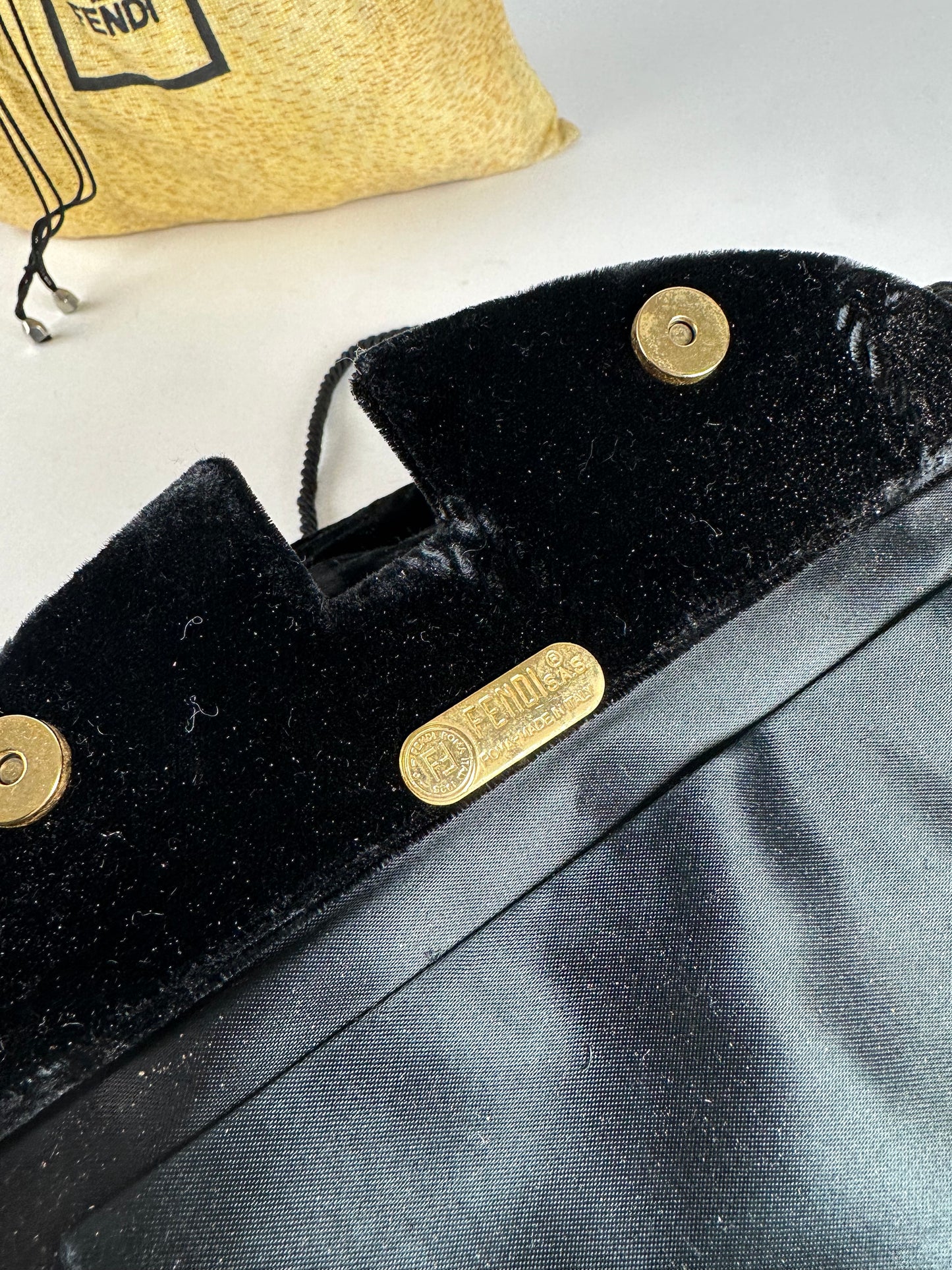 Vintage Fendi Velvet Multiway Handbag Black