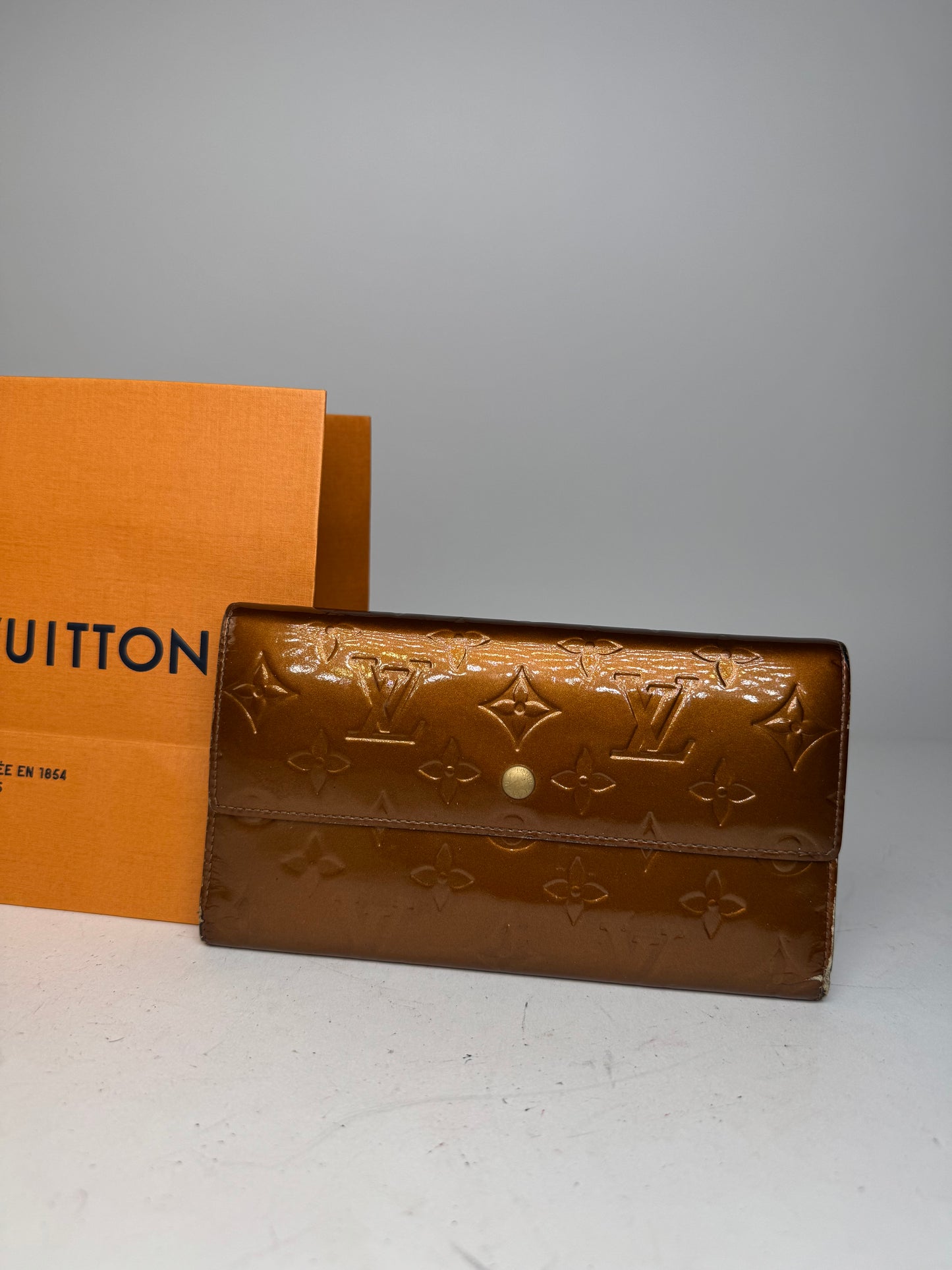 Vintage Louis Vuitton Vernis Leather Wallet Brown