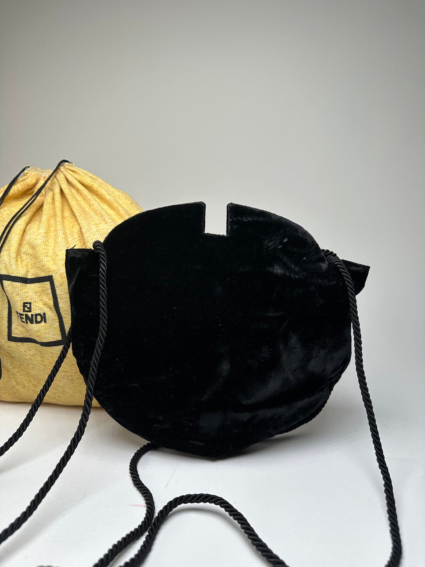 Vintage Fendi Velvet Multiway Handbag Black