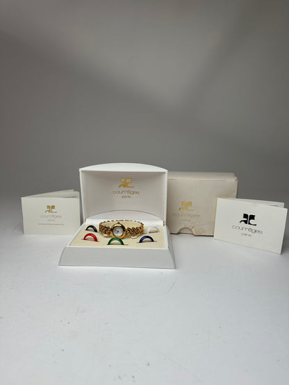 Vintage Courreges Golden Watch Set