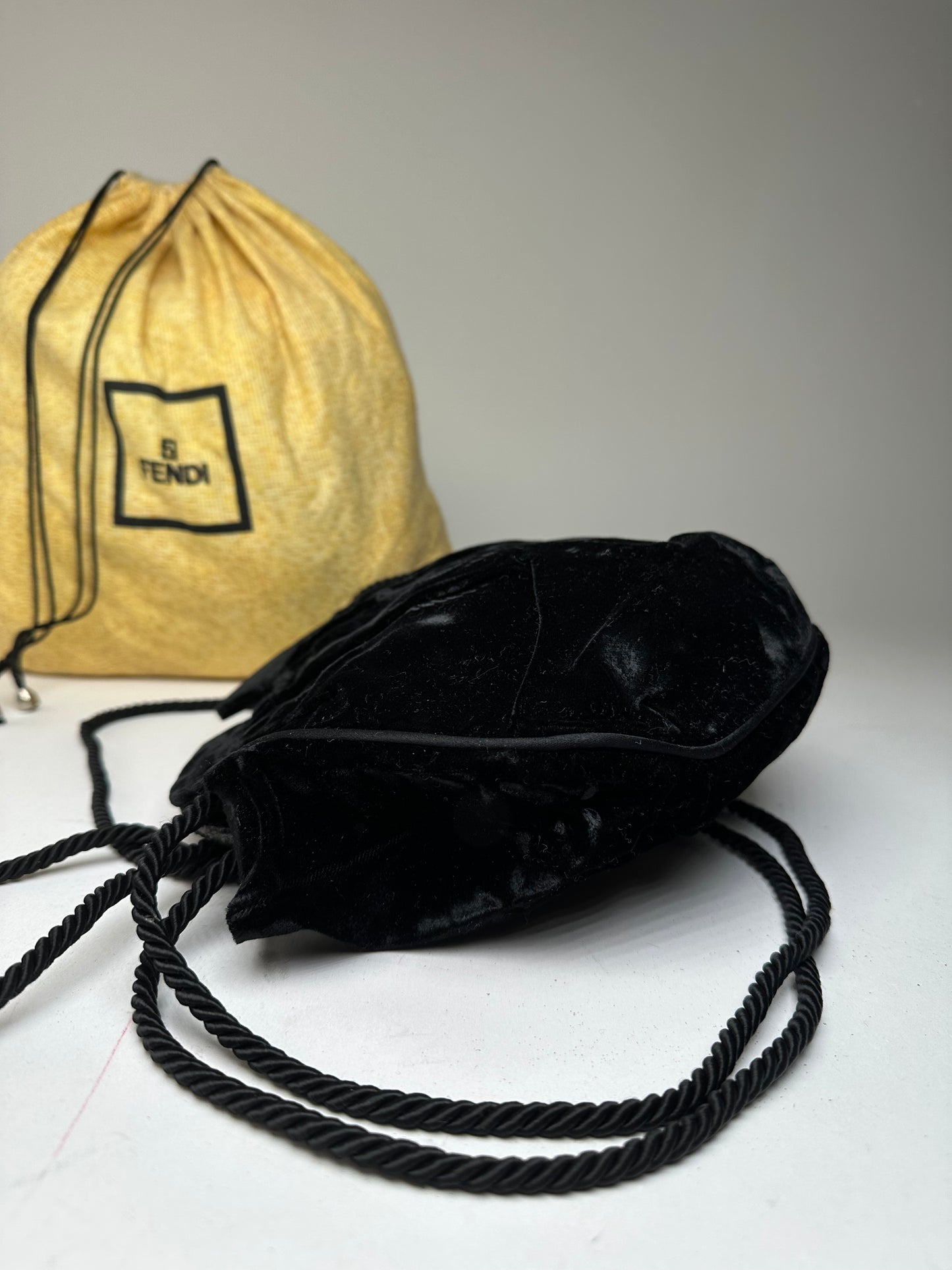 Vintage Fendi Velvet Multiway Handbag Black