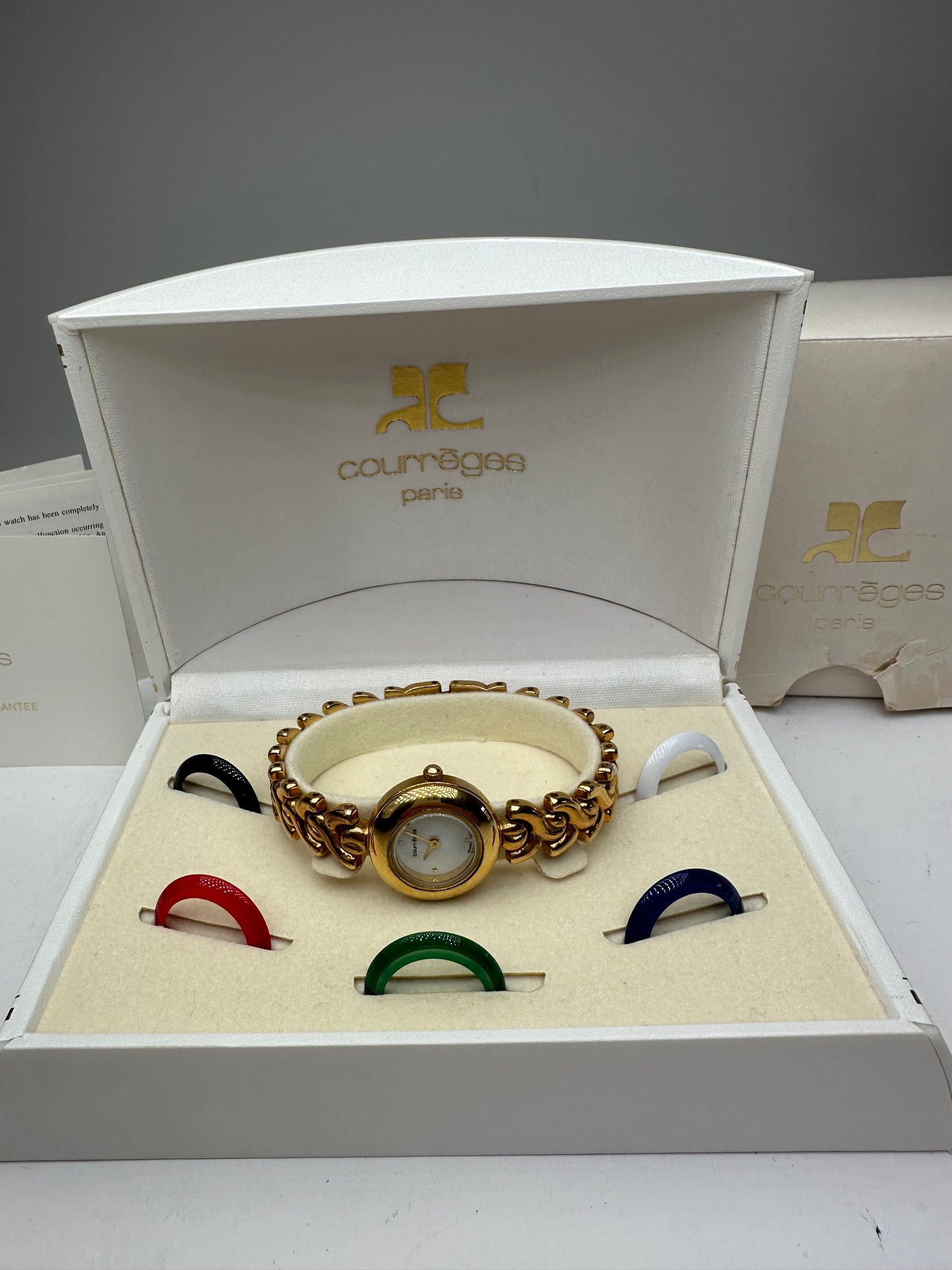 Vintage Courreges Golden Watch Set